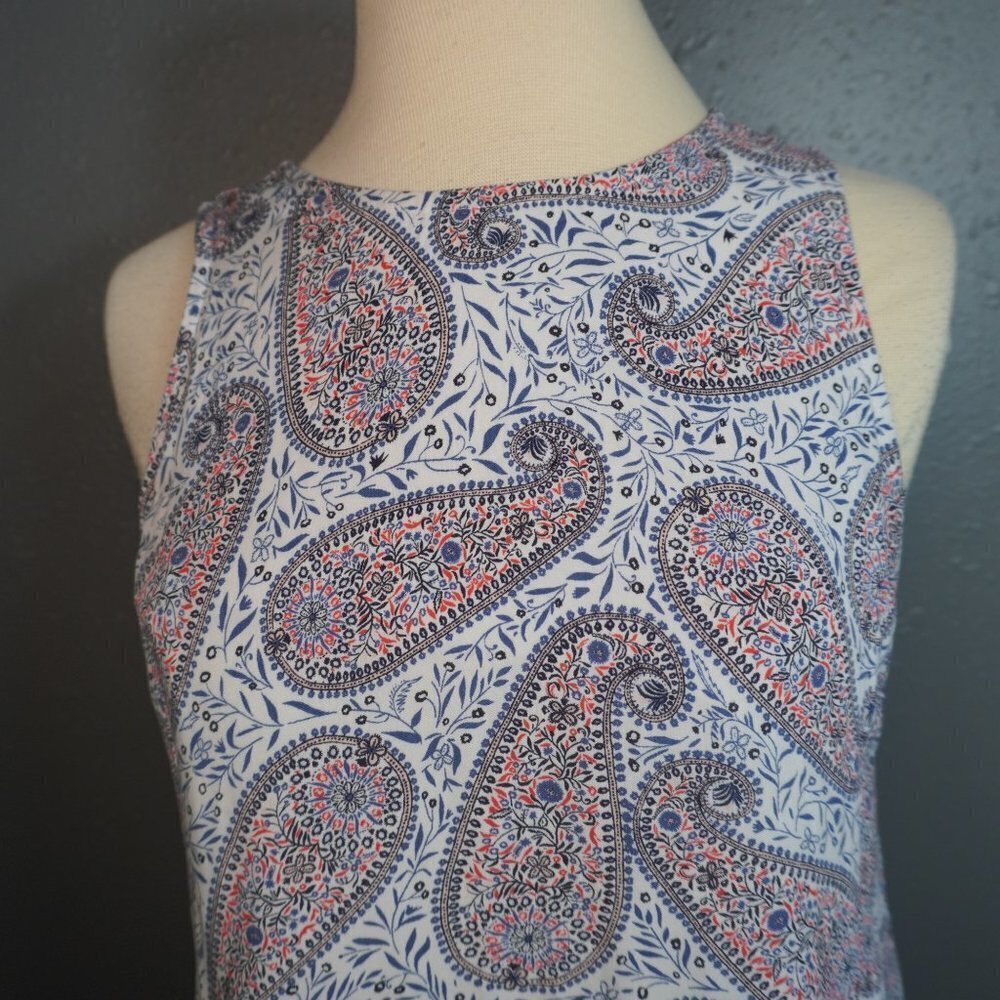 Old Navy Women’s White Paisley Print Sleeveless Mini Tank Dress Size Small - Picture 3 of 6